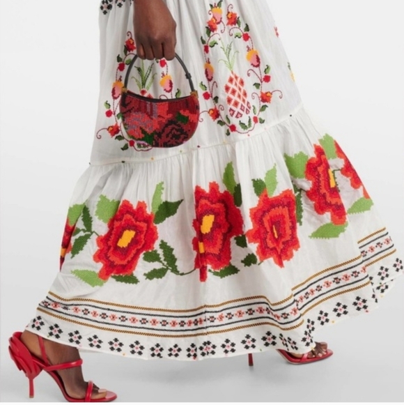 Farm Rio Embroidered Carmina Floral Maxi Dress - Picture 4 of 16